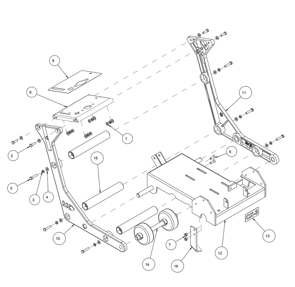 Section 03 Diagram and Parts List for MK-CX-3 159345 MK Diamond Concrete Saw